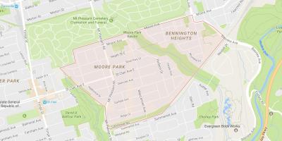 Mapa Moore Park W Toronto