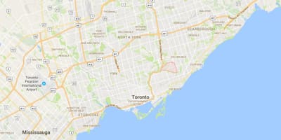 Mapa O ' Connor–Парквью dzielnica Toronto