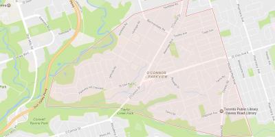 Mapa O ' Connor–Парквью dzielnicy Toronto