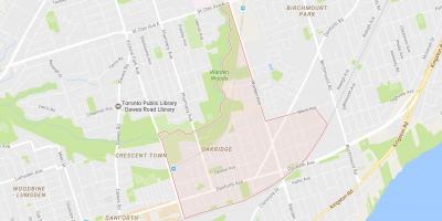 Mapę Oakridge dzielnicy Toronto