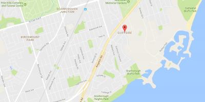 Mapa okolic Cliffside-Toronto