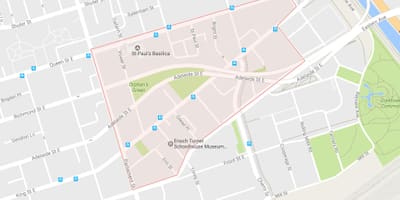 Mapa miasta корктаун dzielnicy Toronto