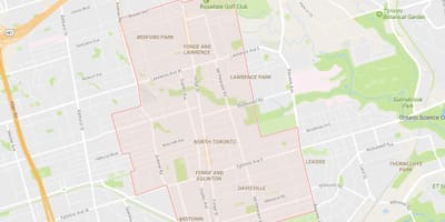 Mapa Północnego przedmieścia Toronto