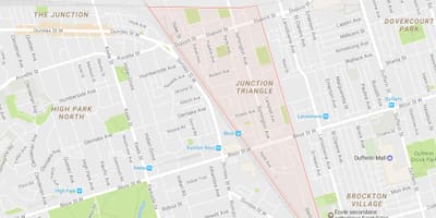 Mapa Junction okolicy trójkąta Toronto