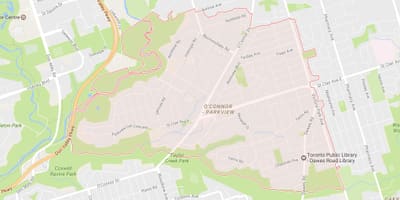 Mapa ścieżki dzielnicy Toronto