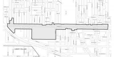Mapa Queen street West w Toronto