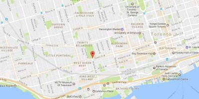Mapa Queen Street West Toronto area