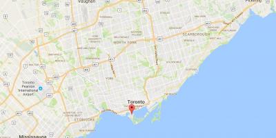Mapa dzielnica Toronto, powiat wysp Toronto