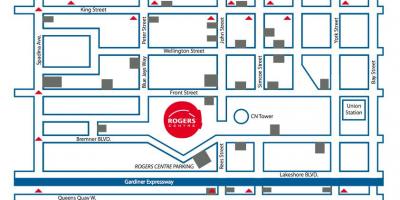 Mapę stadionu Rogers centre parking