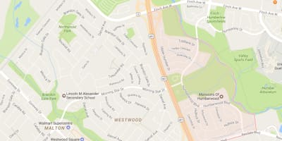 Mapa okolic dzielnicy Toronto