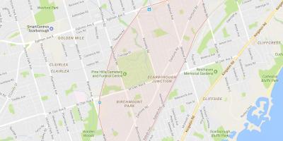 Mapa Scarborough Junction dzielnicy Toronto