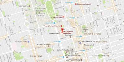 Mapa strony sickkids w Toronto