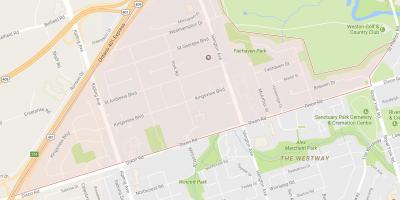 Mapa terenie osiedla dzielnicy Toronto
