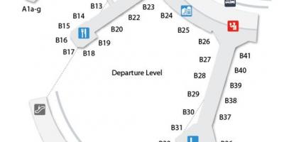 Mapa Toronto Pearson terminal przylotów lotniska, 3