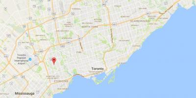 Mapa Thorncrest dzielnicy Toronto