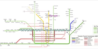 Mapa Toronto idą pociągu