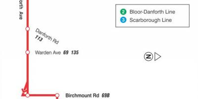 Mapa TTS 20 Cliffside autobus na trasie Toronto