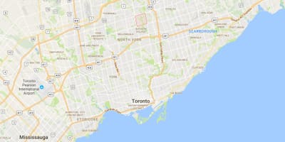 Mapa ulic bayview-Woods – Стилс dzielnica Toronto