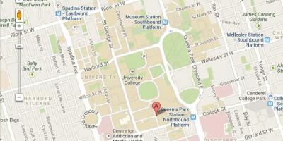 Mapa uniwersytetu w Toronto St. George