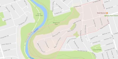Mapa dla dzieci punktem dzielnicy Toronto