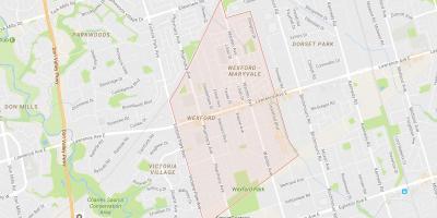 Mapa Wexford dzielnicy Toronto