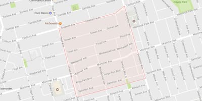 Mapę wieś tacie dzielnicy Toronto