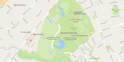 Mapa centennial Park dzielnicy Toronto
