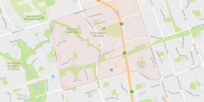 Mapa Hillcrest wsi dzielnicy Toronto