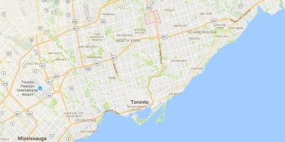 Mapa Hillcrest dzielnicy Toronto