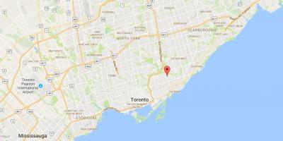 Mapa Woodbine Heightsdistrict Toronto