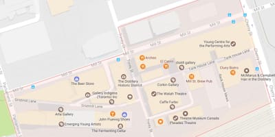 Mapa Destylarnie powiat dzielnicy Toronto