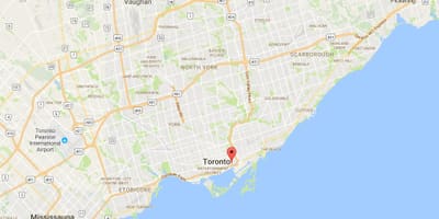 Mapa Destylarnie dzielnicy Toronto