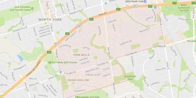 Mapa York Mills dzielnicy Toronto