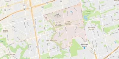 Mapa York Uniwersity Heights dzielnicy Toronto