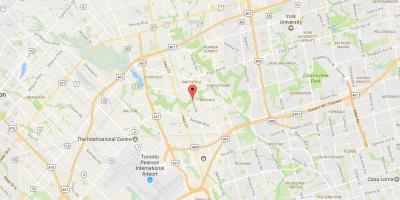 Mapa Zachodniego humber do atlantyku-Clairville dzielnicy Toronto