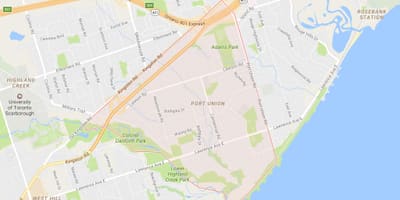 Mapa port Europejską dzielnicy Toronto